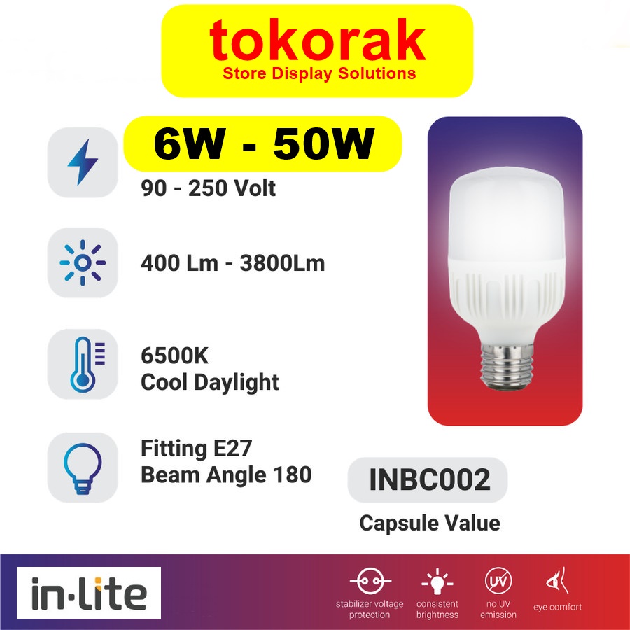 LAMPU LED KAPSUL 20 30 50 WATT W INLITE BOHLAM IN LITE INBC002 CAPSULE