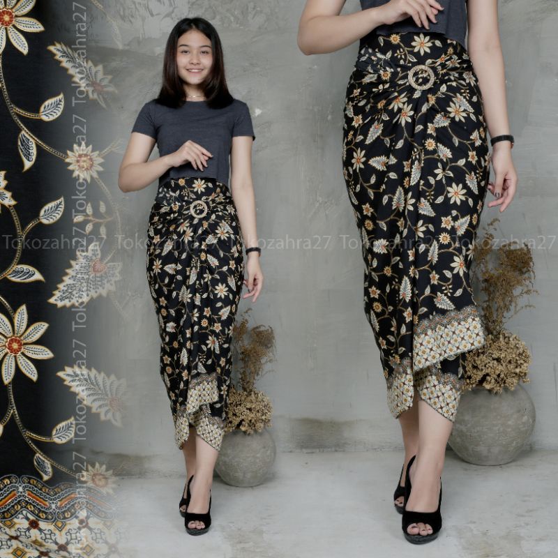 Couple Kemeja Batik Rok Lilit batik Lengan Panjang MOTIF LILI