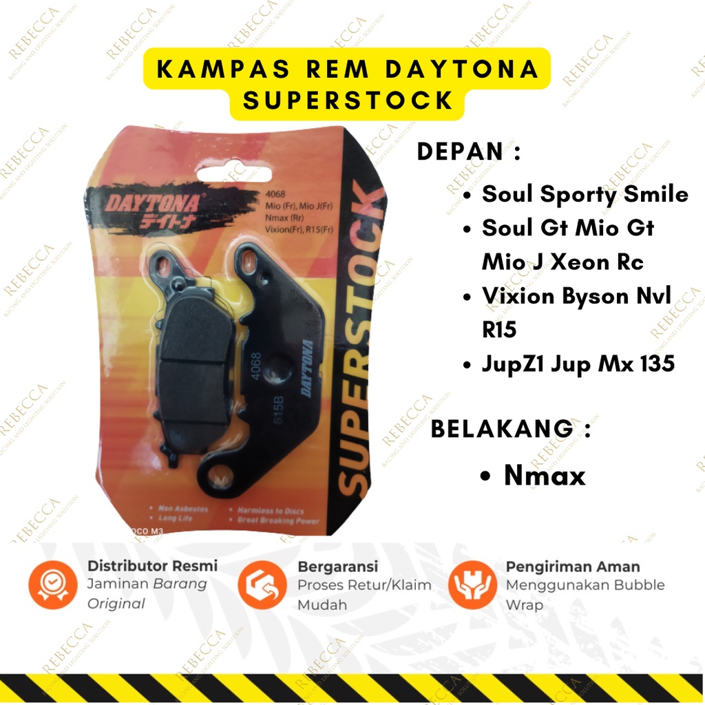 Kampas Rem Depan Mio Old Sporty Smile Soul Vixion Daytona Superstock Non Asbes