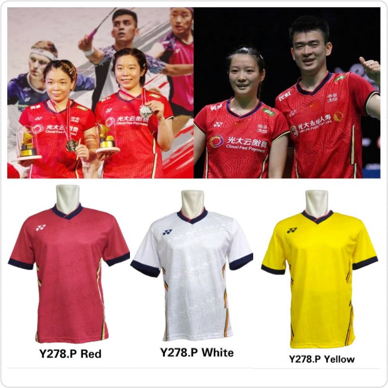 Baju Badminton Y278 Kaos Bulutangkis Zheng Si Wei Huang Ya Qiong Kaos Celana Bulutangkis Tim China Juara Dunia / Jersey Badminton Denmark Open 2022 / Atasan Bulutangkis / Atasan Olahraga Pria Wanita / Jersey Olahraga Badminton  / Sport Collection Jakarta