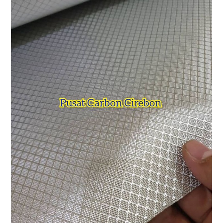 Serat Bahan Karbon/Carbon Kevlar Silver Jacquard Diamond