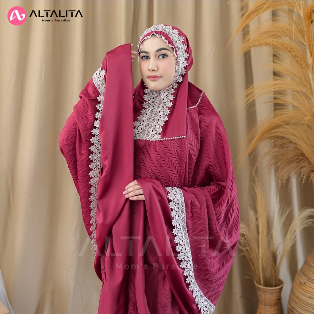 Altalita - Mukenah Renda Mewah Taleetha Jumbo Dewasa Satin Silky Premium Adem Lembut Tebal Terbaru