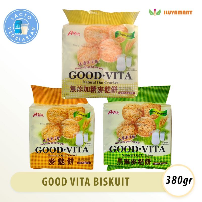 

Good Vita Natural Oat Cracker 380gr Biskuit Cracker Tanpa Gula