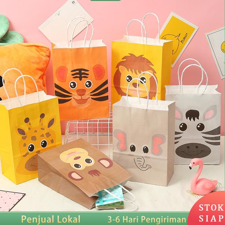 

Dijamin Senang 12 Pcs Tas Loot Kertas Kraft Hewan Liar Hutan Pesta Bertema untuk Dekorasi Pesta Ulang Tahun