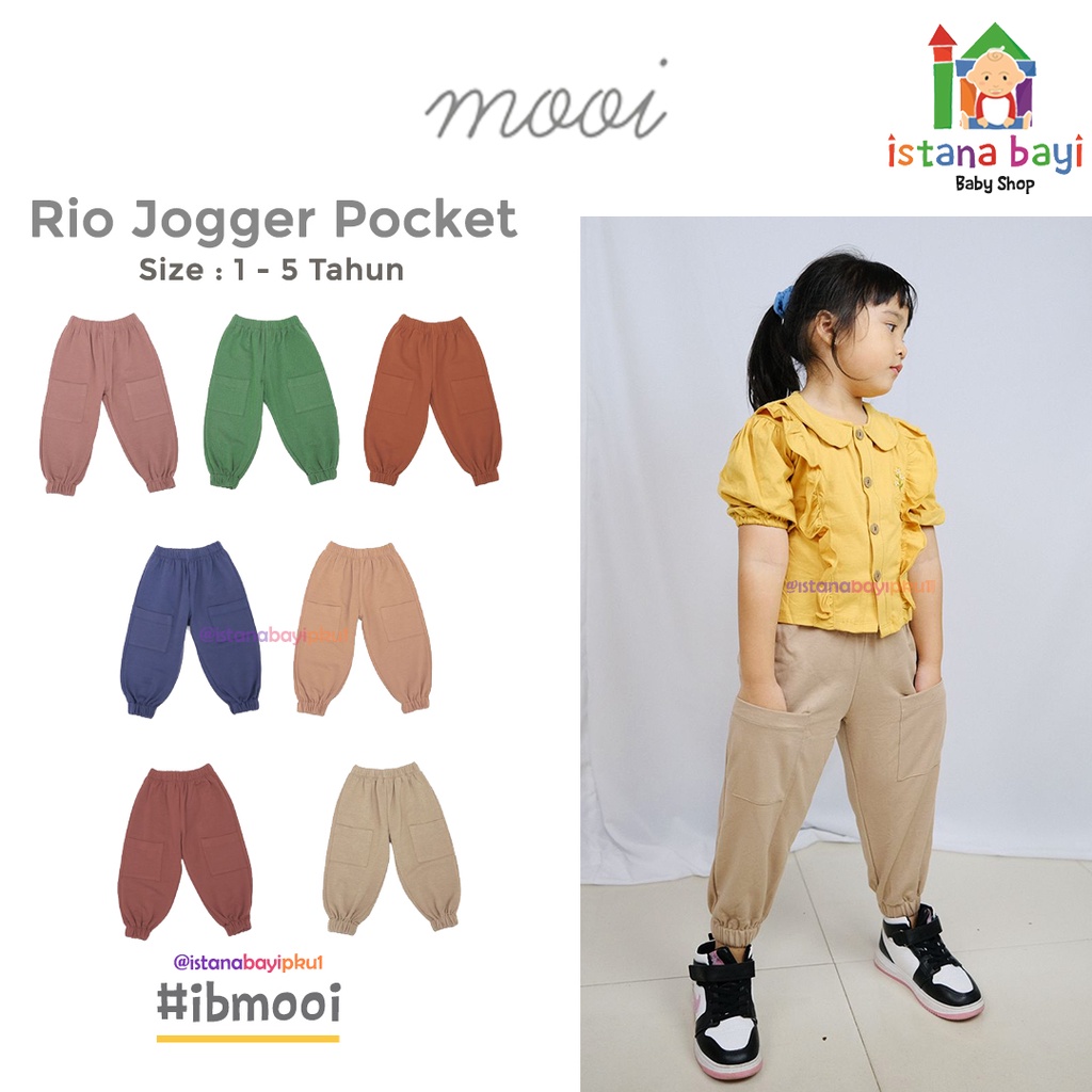 Mooi Celana Jogger Anak Rio Jogger Pocket Pants / Celana Jogger Anak 1-5 Tahun