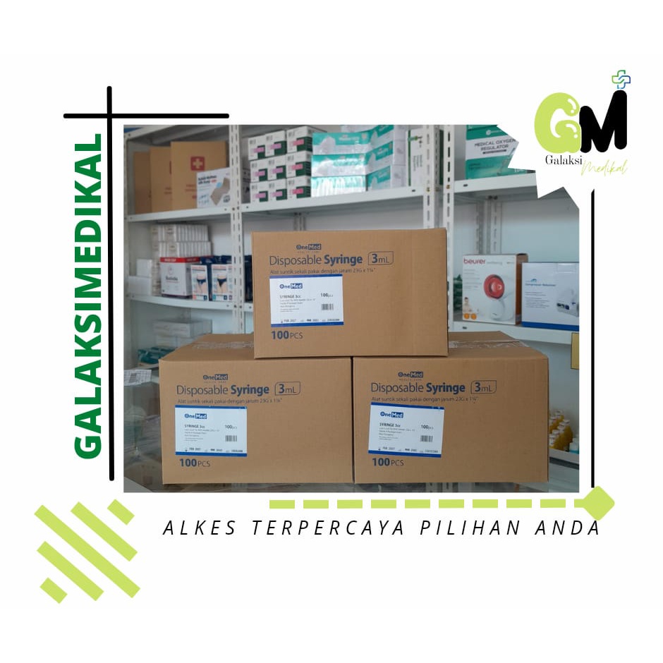 Spuit Onemed 1cc 3cc 5cc 10cc Suntikan Spuit Syringe Onemed Per BOX