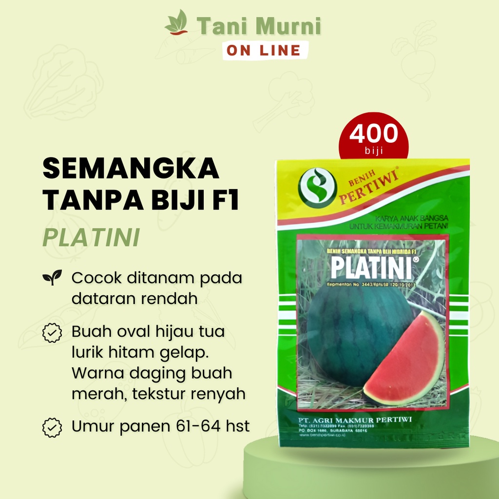 Benih Semangka Non Biji Hibrida F1 Platini 20gram