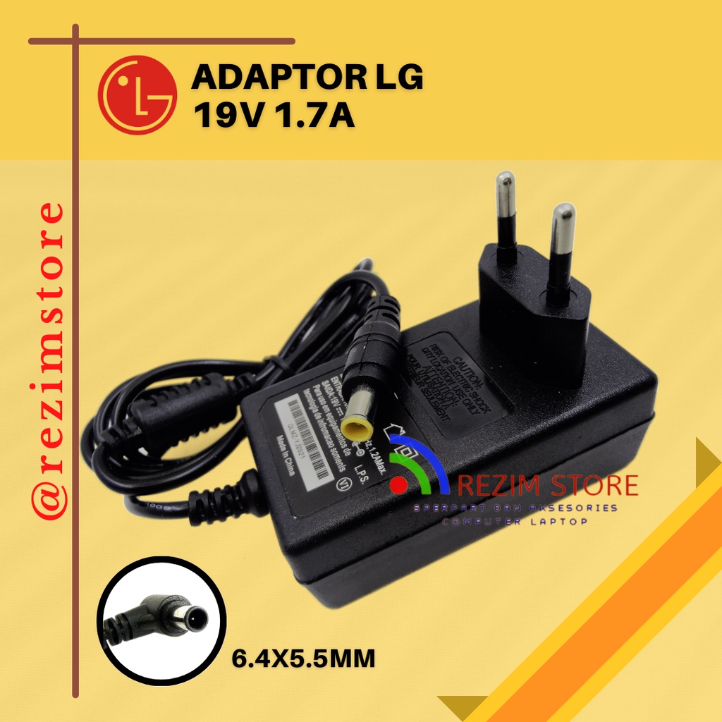 Adaptor LG Monitor charger TV LG 19V 1.7A 65W  Ori Adaptor Charger Monitor LG TV LED LG