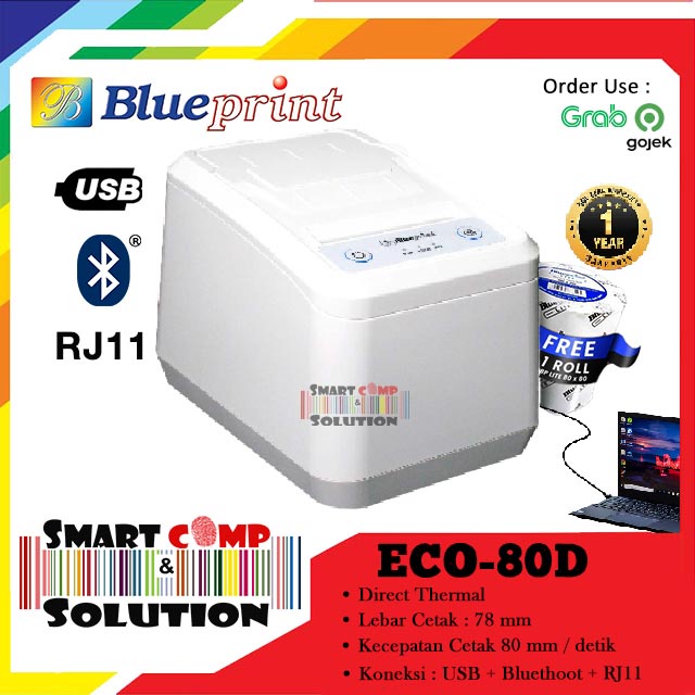 Printer Kasir Thermal 80mm USB Bluetooth Blueprint ECO80 ECO80D ECO80X