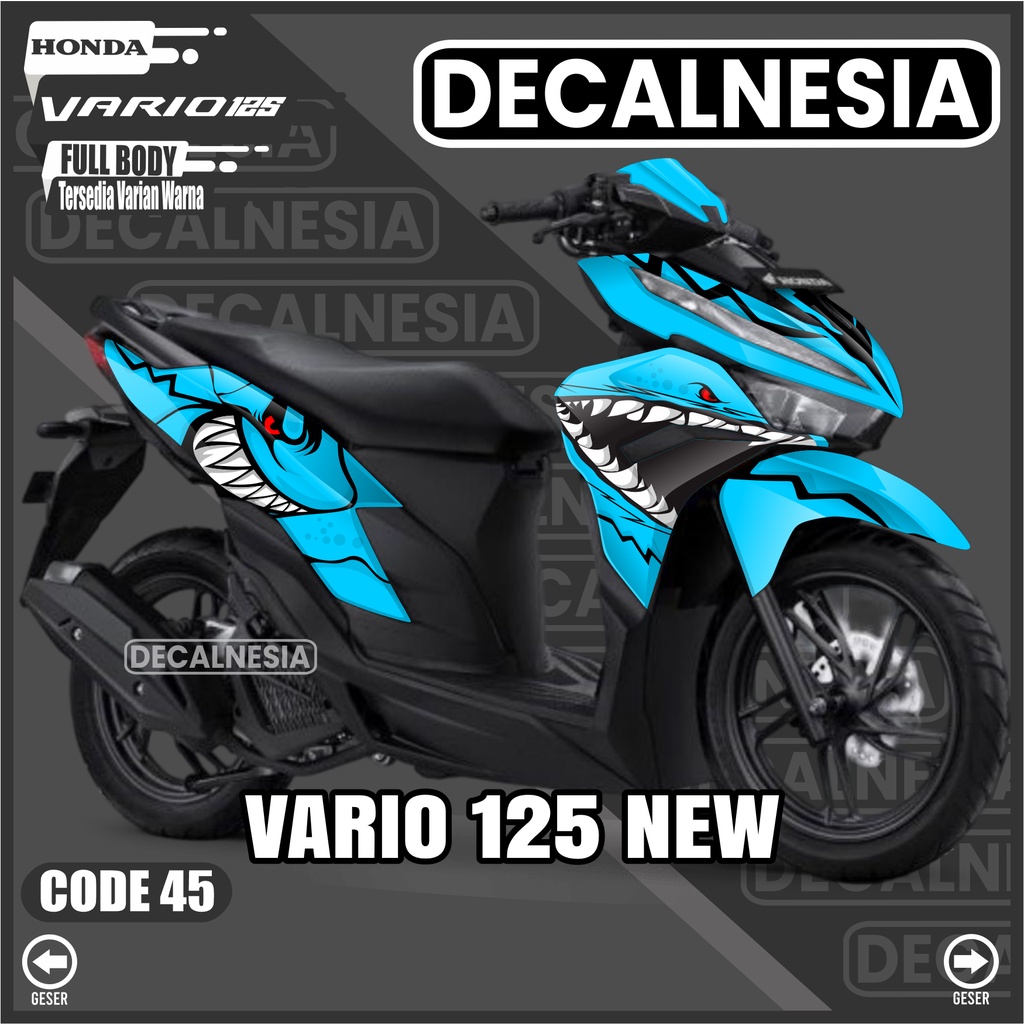 Decalnesia Stiker Decal Vario 125 New 2023 Full Body Sticker Shark 2022 CBS ISS SP Hiu Motor Honda V