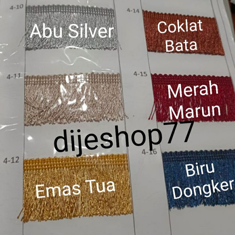 Renda Rumbai ( Kualitas Premium ) / Rumbai Sisir / Rumbai Kostum / Rumbai Halus / Rumbai Gombyok / R