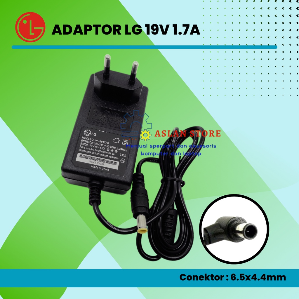 Adaptor LED LG Monitor/charger TV LG 19V 1.7A 65W  Original