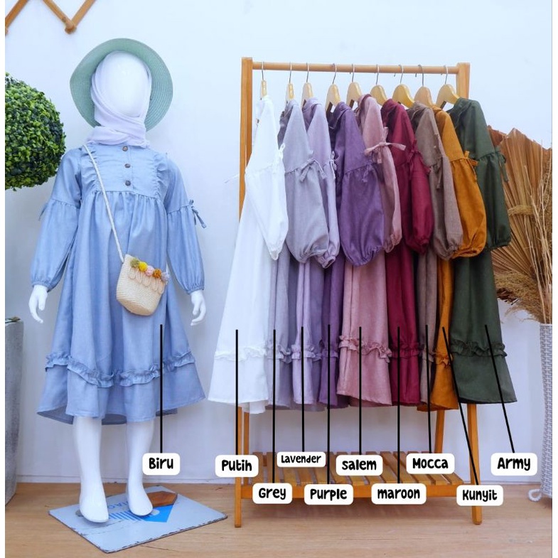 Bobokids Dress Gamis anak Katun Madina 2-5 tahun