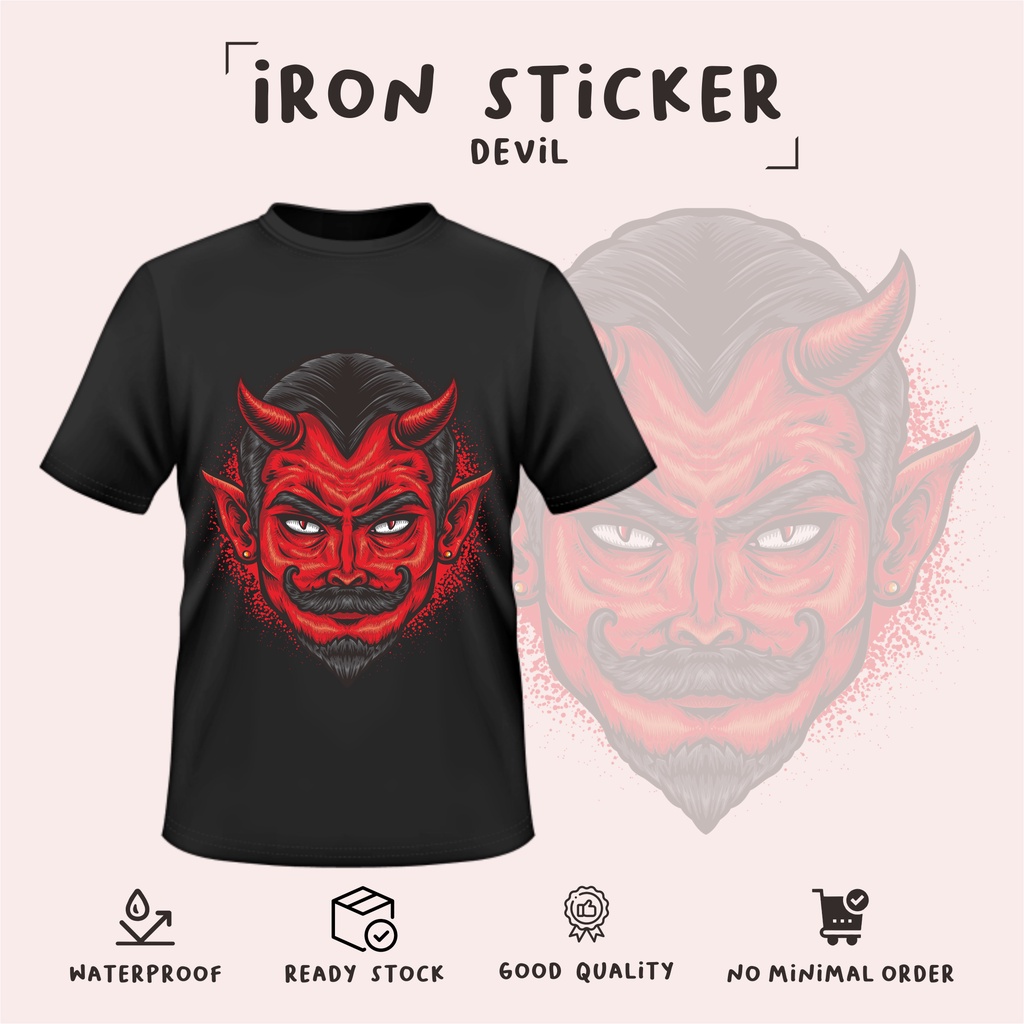 

stiker baju /murah/tema DEVIL/label baju/stiker setrika/sablon DTF