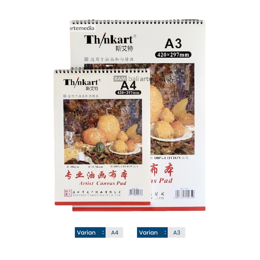 Thinkart Artist Canvas  Pad A4 / A3