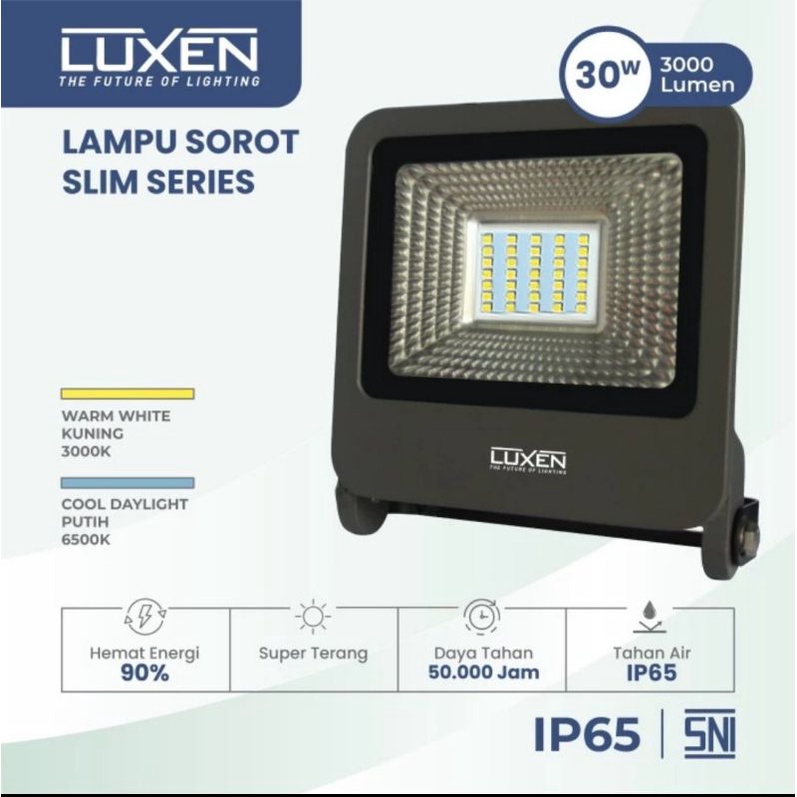 Lampu Tembak/Sorot LED Floodlight/Taman 30W SMD IP65 LUXEN Bergaransi