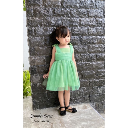 jennifer dress anak dan dewasa /dress anak perempuan warna sage/dress sage anak dan dewasa