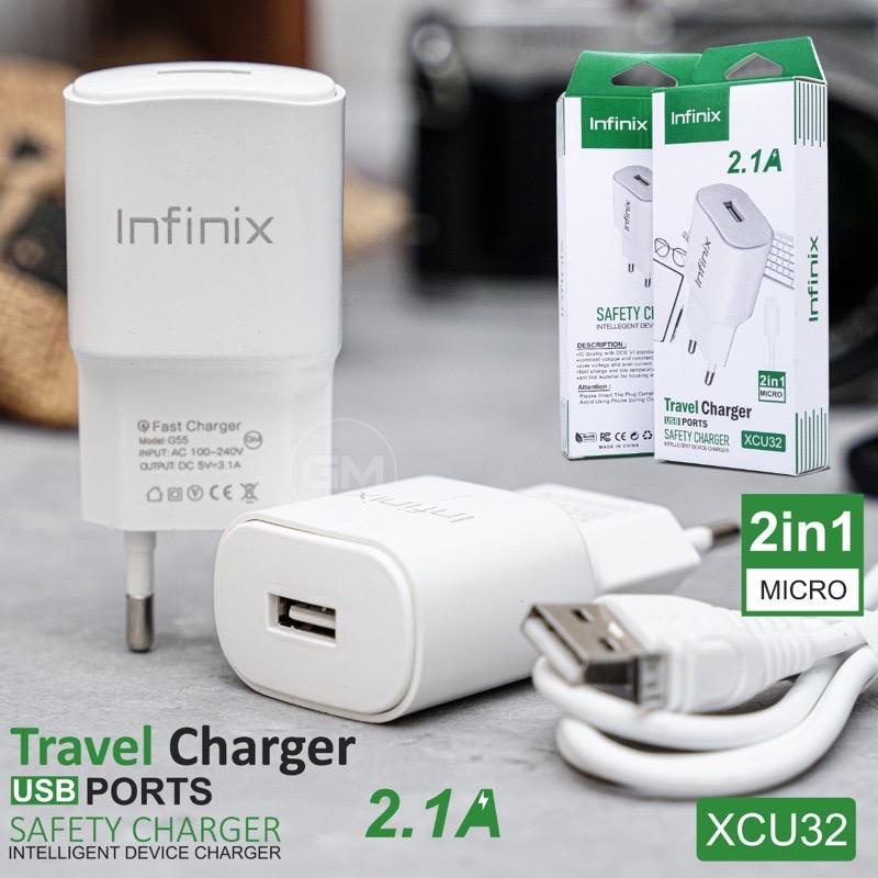 Tc Travel Charger INFINIX Hot 8 / Hot 9 / Hot 10 / Smart 5 Micro Usb Ori 99%