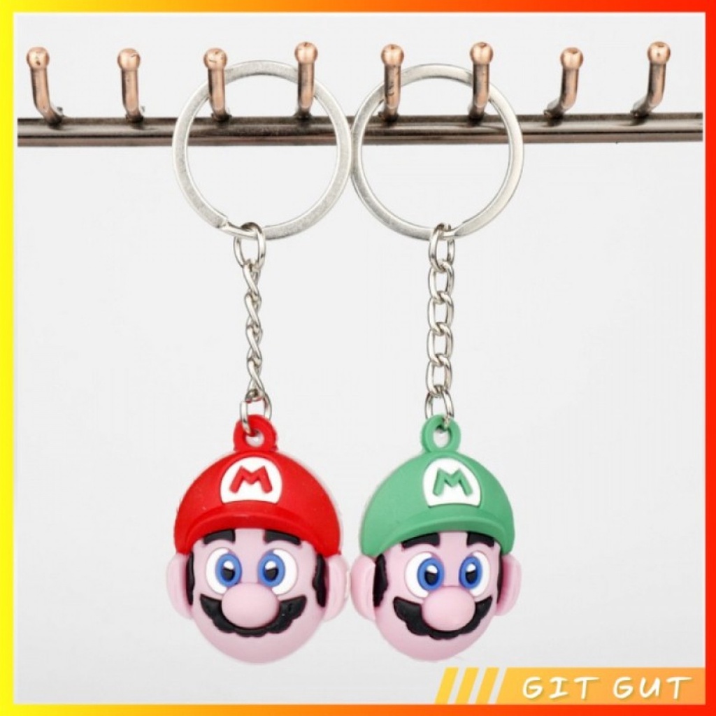 Keychain Gantungan Kunci Super Mario Head