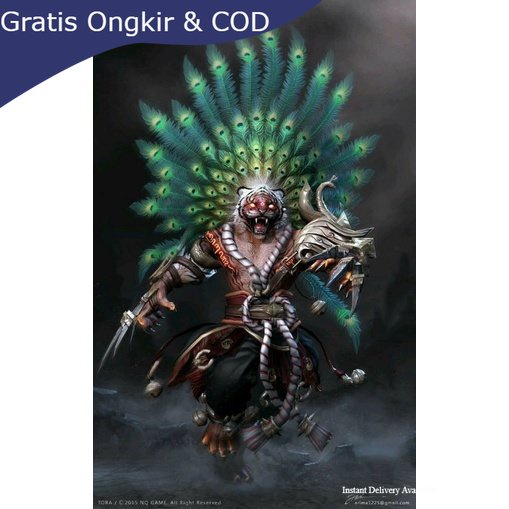 hiasan dinding poster reog Ponorogo vector plus bingkai ukuran 53×35