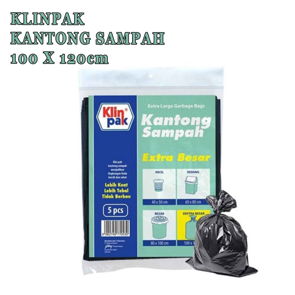 kantong exstra besar* kantong plastik sampah* klinpak 100x120cm