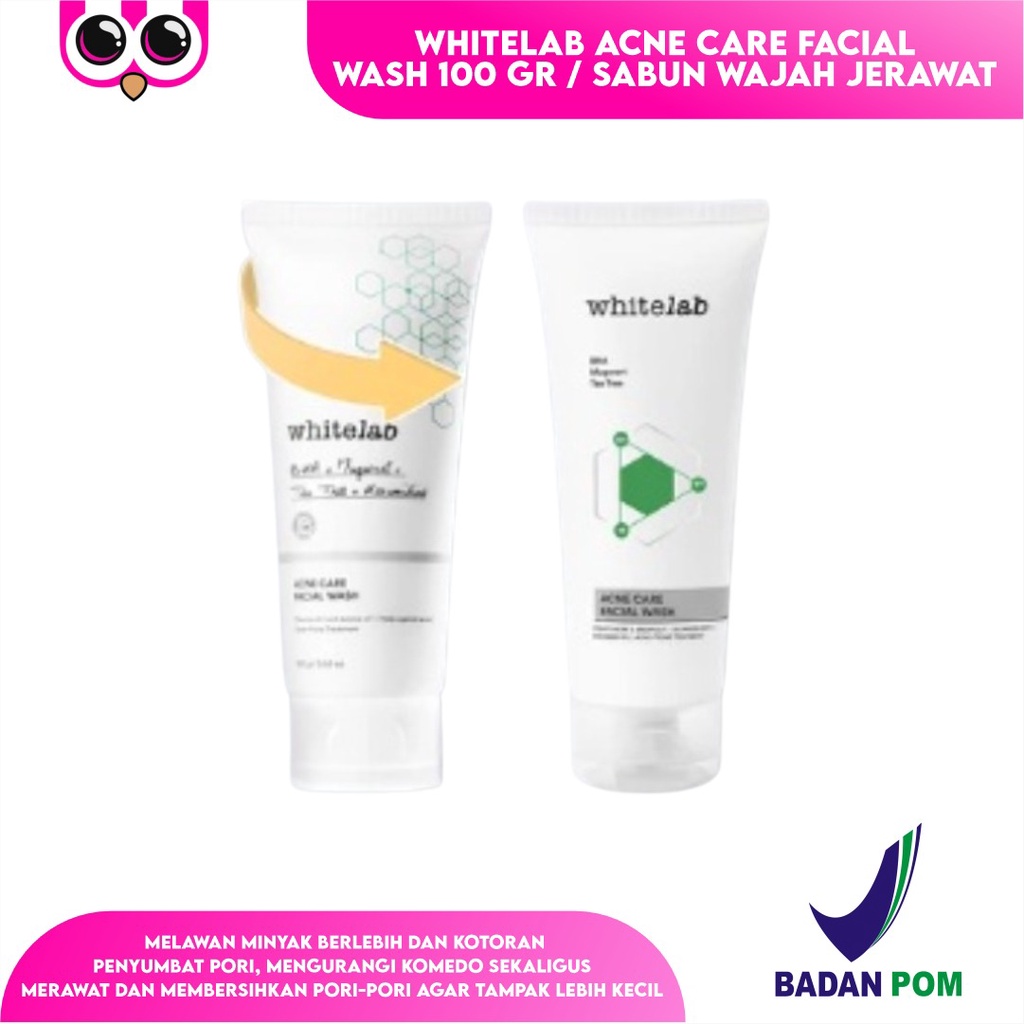 WHITELAB ACNE CARE FACIAL WASH 100 GR / SABUN WAJAH JERAWAT / FACE WASH