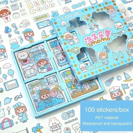 ADFUNFANCY -- STIKER MOMO MOTIF KARTUN KOREA ANTI AIR DAPAT BOX