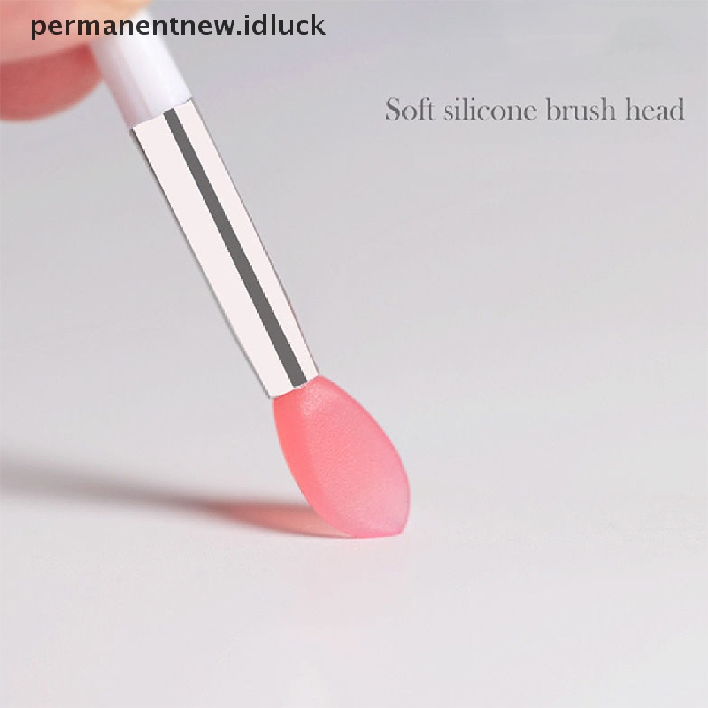 [luckypermanentnew] 3pcs Silikon Lip Balms Lip Mask Brush Dengan Sucker Penutup Debu Makeup Brushes [ID]