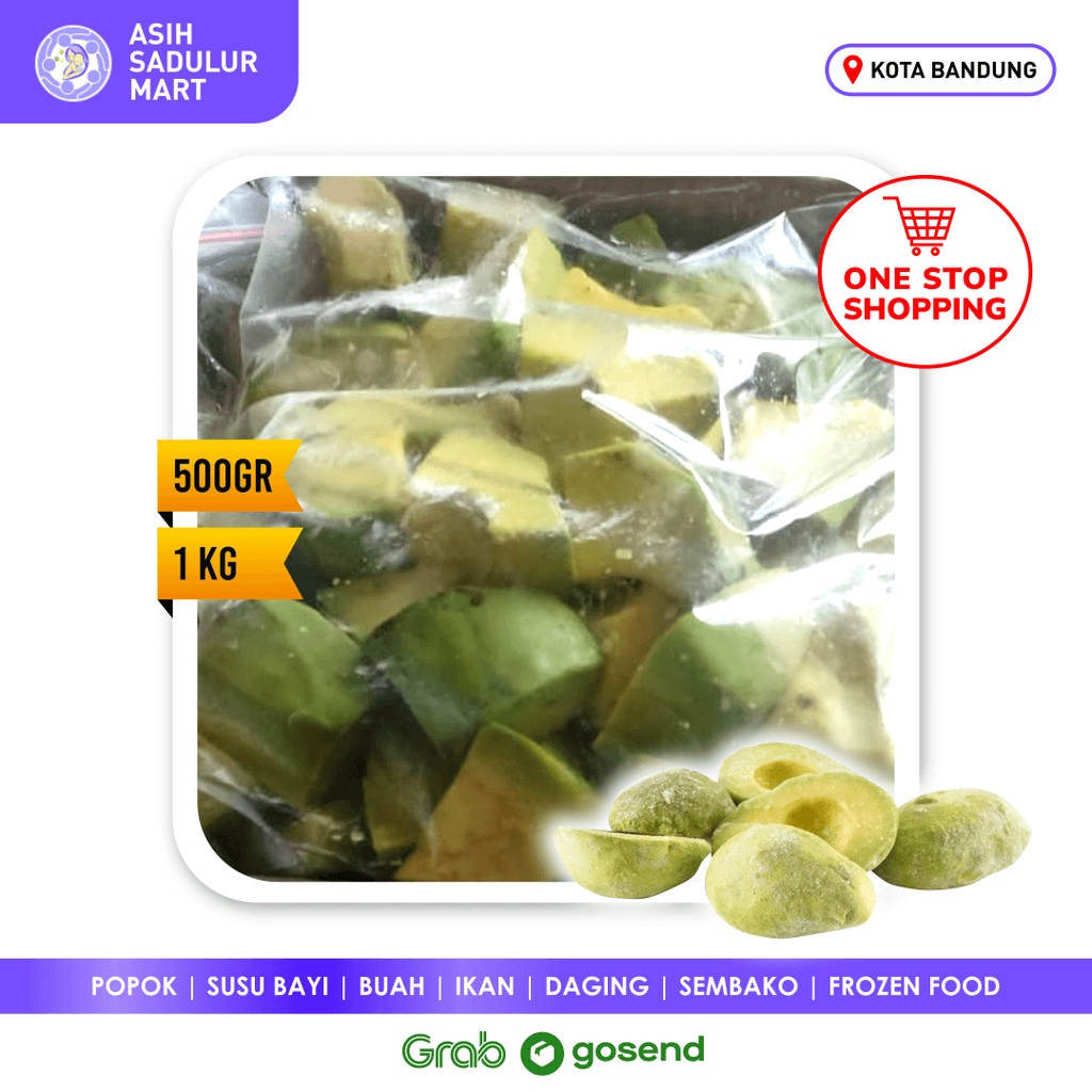 Alpukat Mentega Frozen 1kg / 500gr Promo Buah Beku Bandung | Asih Sadulur Mart