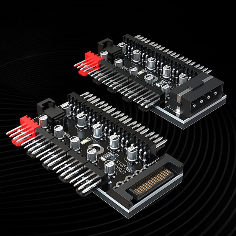 Zzz Controller Kecepatan Kipas PWM 1sampai10 Arah Untuk Sasis Komputer Adaptor Pendingin 4Pin