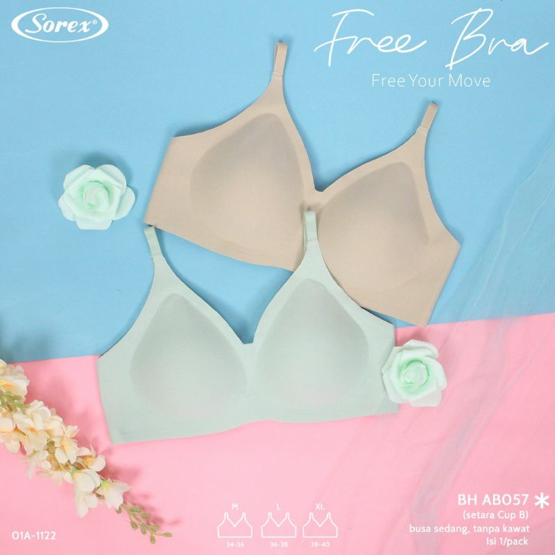 Bra Sorex Ab 057 Free Bra Busa sedang tanpa kawat kait tiga seamless bra AB 057