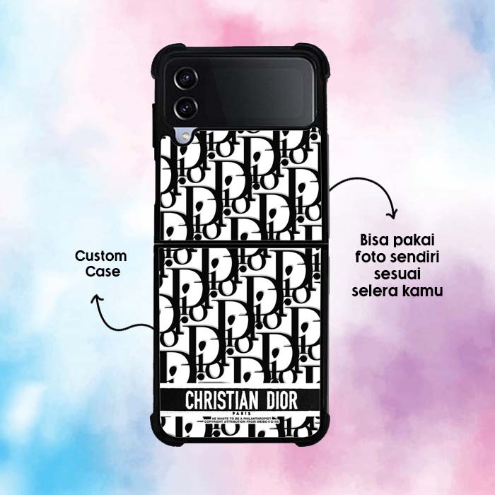 Case Custom dior black CTC0038 Samsung Galaxy Z Flip 3, Flip 4, Fold 3, Fold 4