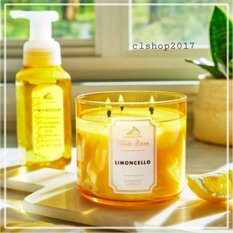 BATH &amp; BODY WORKS BBW LIMONCELLO 3-WICK SCENTED CANDLE 411 G PENGHARUM RUANGAN
