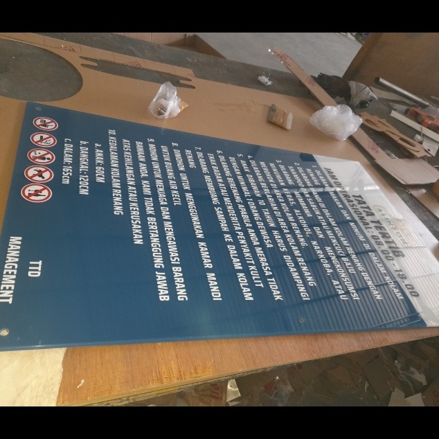 

Paja Papan Aturan Kolam Rule Pool Sign Board