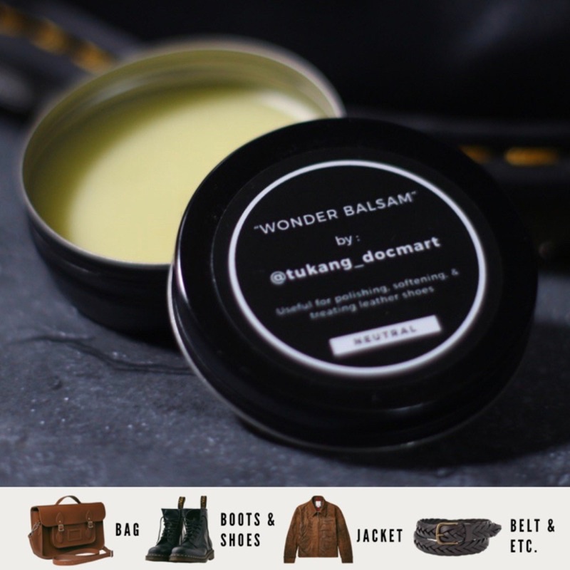 Wonder Balsam / Leather Balm / Leather Care / Semir Sepatu / Lotion Sepatu, Jaket, Tas, Dompet (Dr.m