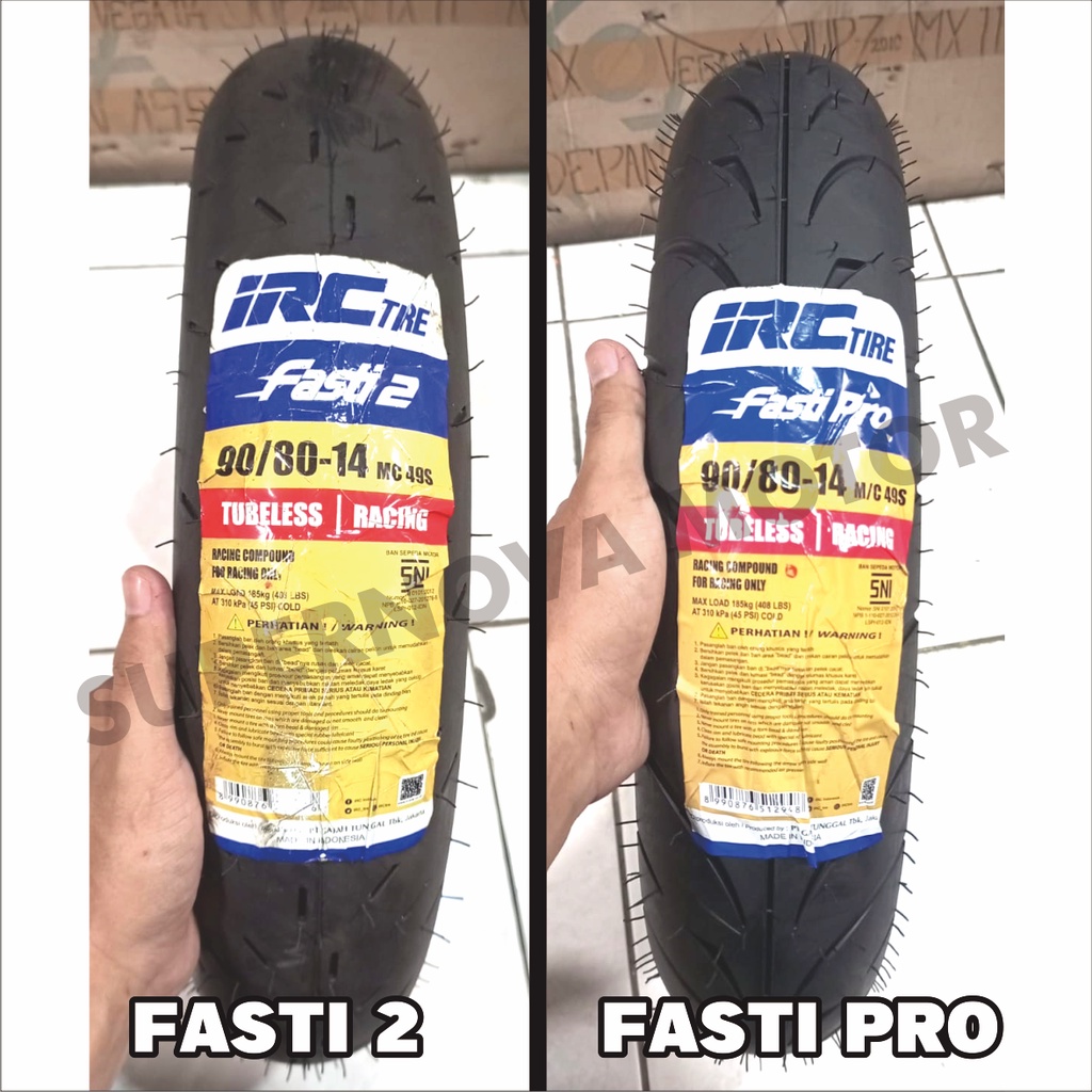 BAN LUAR IRC 90/80-14 BAN MOTOR RACING IRC FASTI 2 FASTI PRO MATIC TUBELESS SOFT COMPOUND