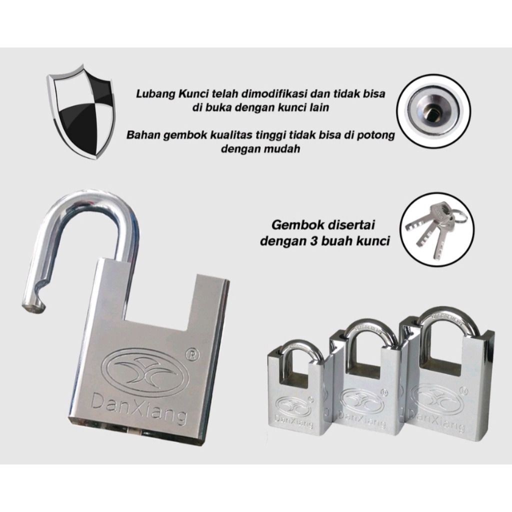 Kunci Gembok Rumah -Gembok Gerbang Pagar Model Jaket 30mm