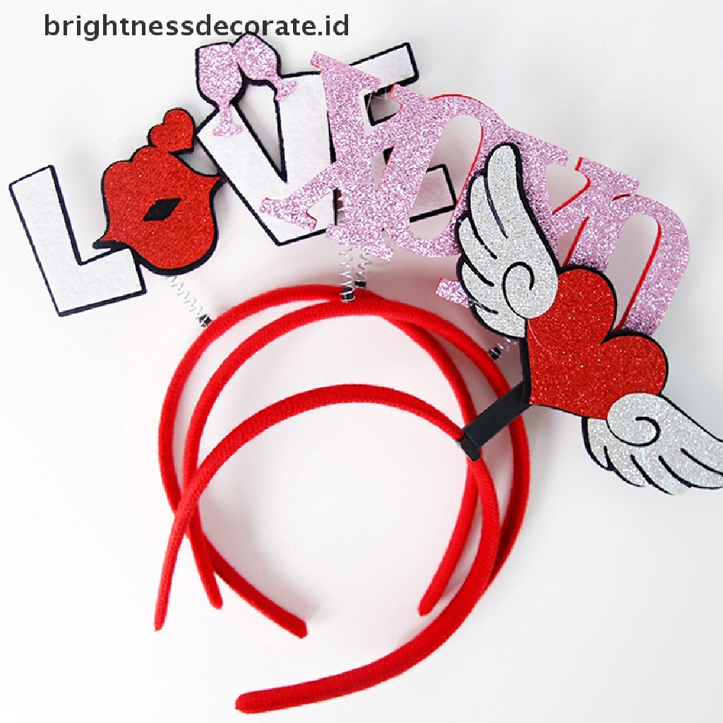 [Birth] 2023 Valenes Day Headband Party Decor Cinta Lucu Hairband Photo Booth Prop Aksesoris Rambut Aksesoris Dress [ID]