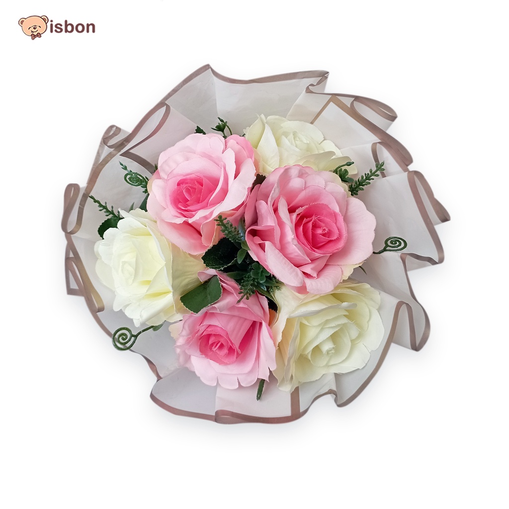 Buket Mini Flower Bunga Mawar valentine Wisuda Wedding Single Rose Bouquet Premium by Istana Boneka