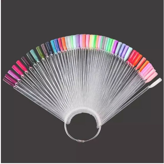 50pcs Ring Chart Nail Display White Transparant