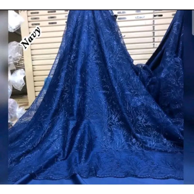 Kain Tile Mutiara Motif Akar Rambat II - Kain Tille Tulle Tile Mutiara Premium, Tile Mutiara TRANDY,