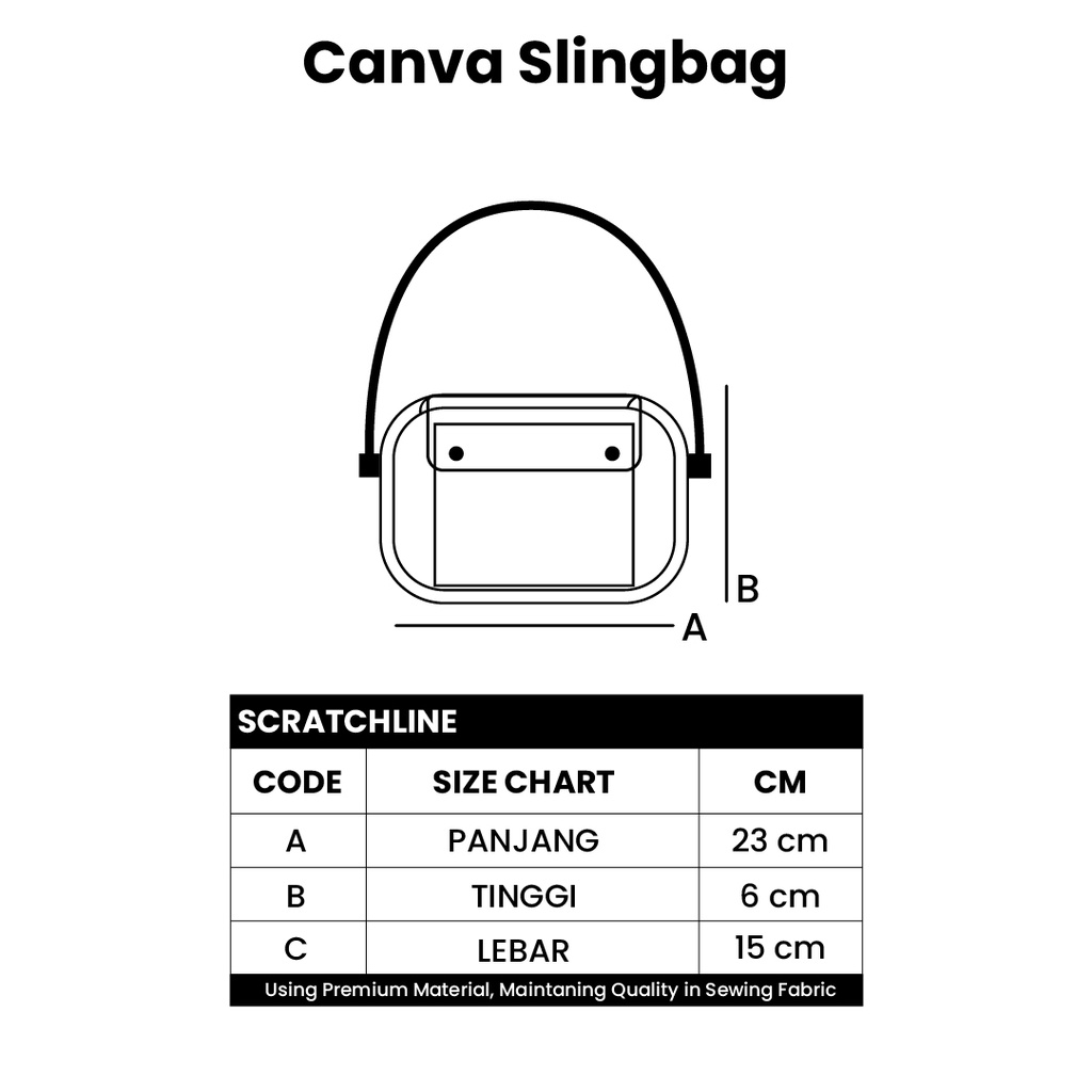 Scratchline Canva Slingbag Blue Tas Selempang