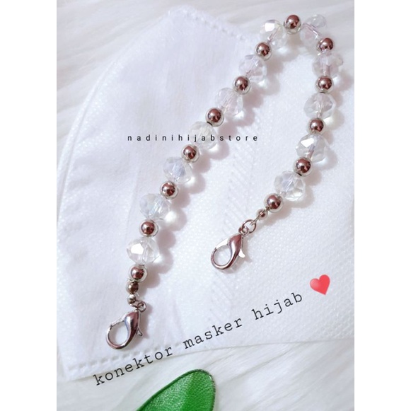 KONEKTOR MASKER HIJAB / KONEKTOR MASKER / TALI MASKER / KONEKTOR MASKER CEKO PUTIH