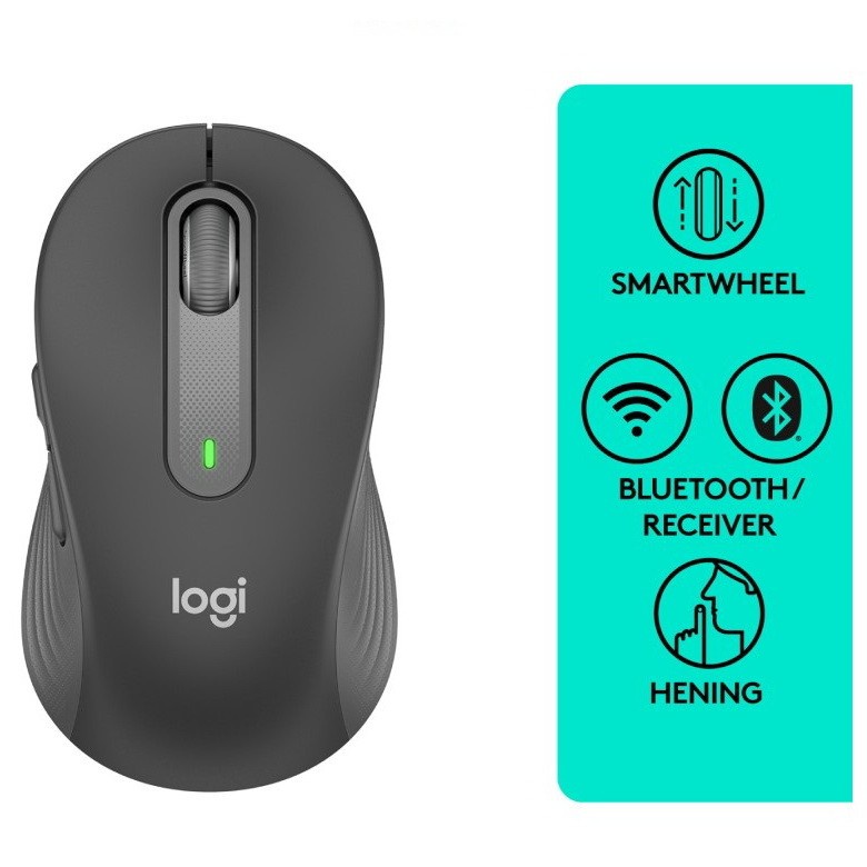 Logitech Signature M650L Mouse Wireless Bluetooth Silent Full Size