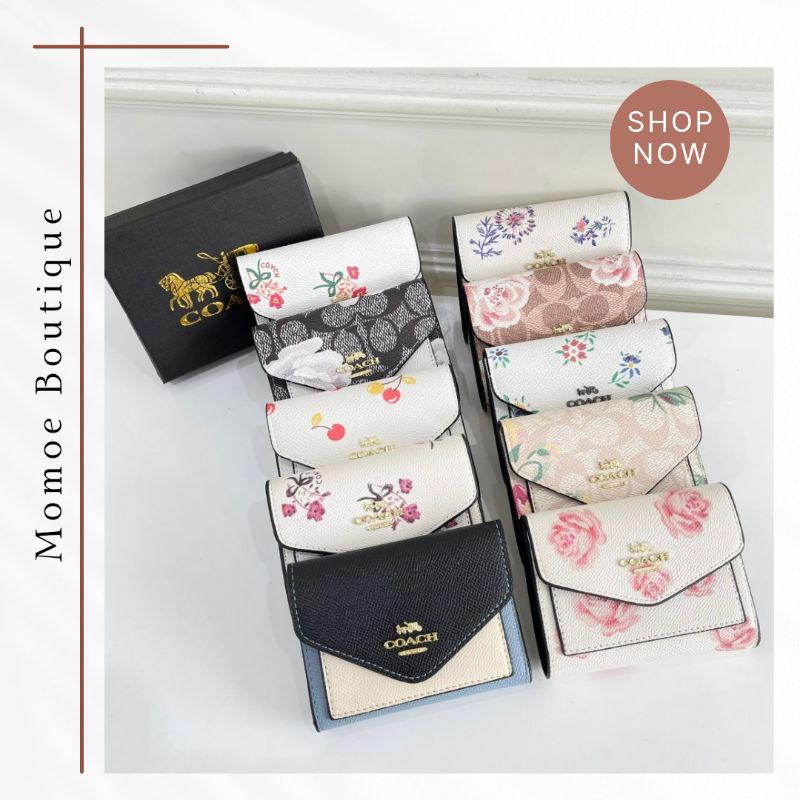 CB055 Dompet Lipat Mini Wanita Coach Envelope Fold Wallet
