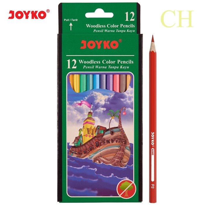 

Joyko Pensil Warna Woodless Color Pencils Hexagonal Grip - 12Warna CP-103