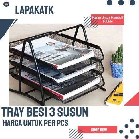 

VM6073 V TEC Rak besi 3 SUSUN / dokumen Kertas besi 3 susun / Tray besi 3 susun 6phjk