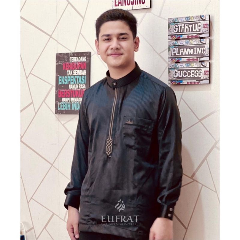 Baju koko distro pria dewasa dan remaja lengan panjang mainset taqwa warna hitam putih ungu merah ma