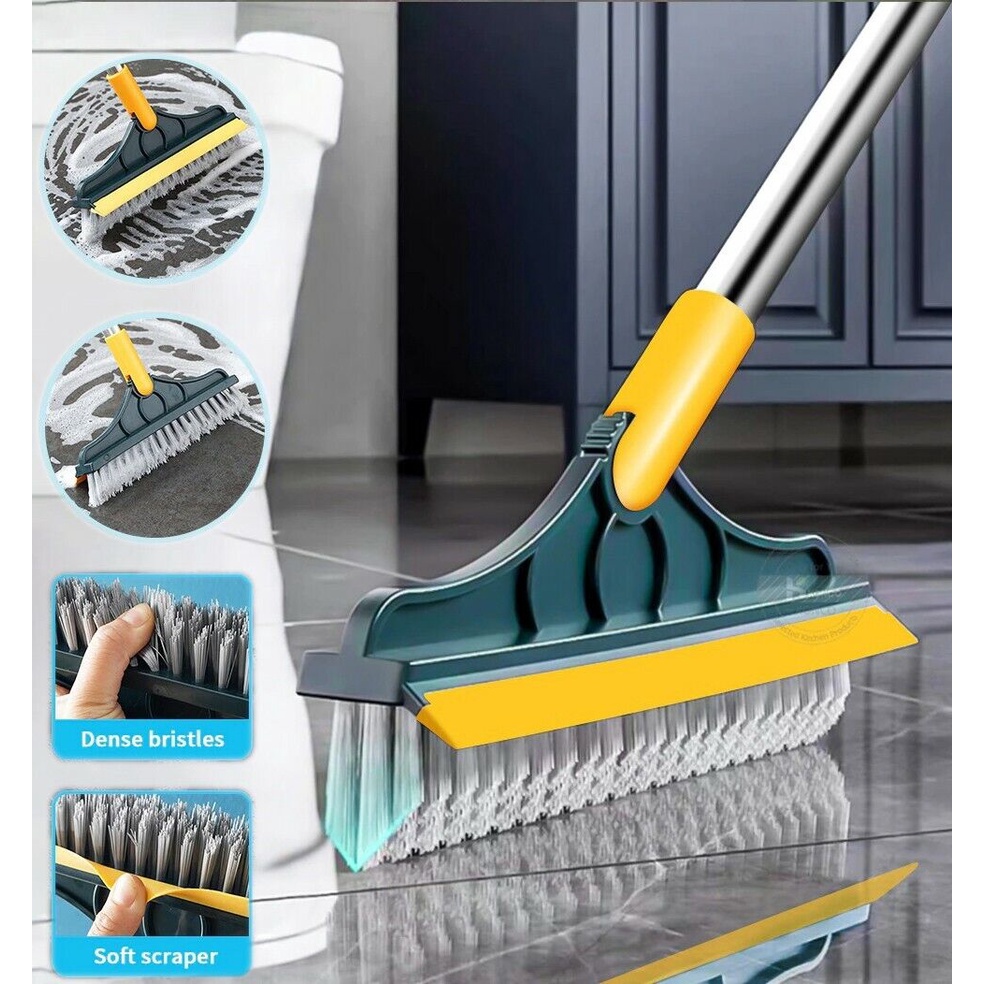Sikat Kamar Mandi / Sikat Serbaguna / Brush Lantai Kamar Mandi Berfungsi Berbilang Berus Alat Pembersihan Lantai Kaca 2 in1