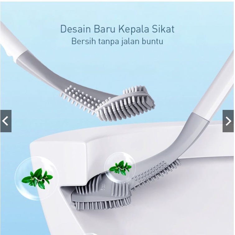 Sikat Toilet Silikon Bentuk Stik Golf / Alat Pembersih WC Kamar Mandi / Toilet Brush Silicone Fleksible Serbaguna Sela Karet Lentur